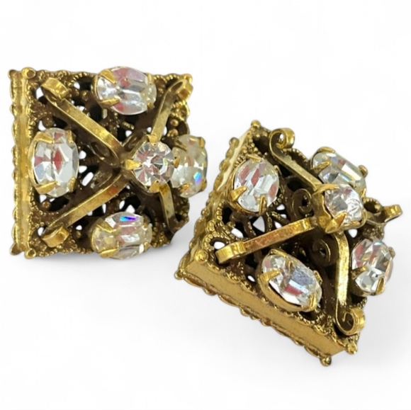 Bold Statement Bracelet & Earrings Set, High End Vintage jewelry - Picture 7 of 9